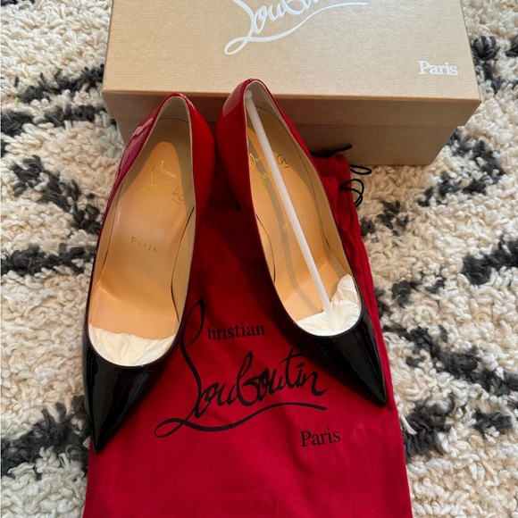 Christian Louboutin Kate 100 Pumps EU 37 US 7 Black Red Degrade High Heels - Picture 7 of 10